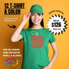 12 T-shirts a color con impresión